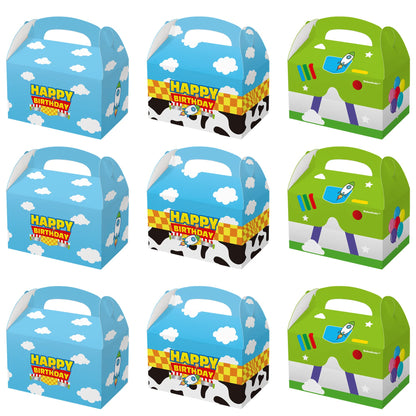 Nabenkalu Cartoon Story Party Boxes 15pcs Toy Inspired gift Goodie bags for Toy Theme Birthday Decoration Kids Boys Girls Party Supplies