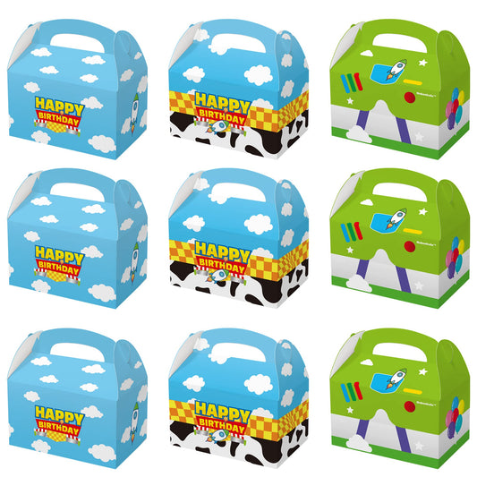 Nabenkalu Cartoon Story Party Boxes 15pcs Toy Inspired gift Goodie bags for Toy Theme Birthday Decoration Kids Boys Girls Party Supplies