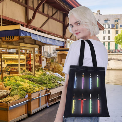 G2TUP Star Lightsabers Canvas Tote Bag Heroes of Galaxy Gift Death Star Shoulder Bag Lightsabers Merch