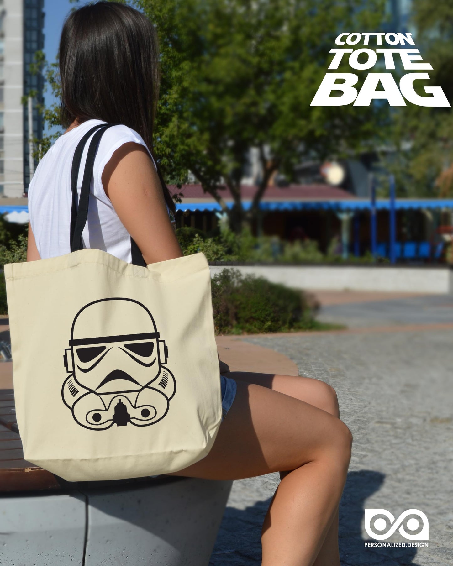 Personalized.Design Tote Bag Star Wars: Stormtrooper - Halloween Trick-or-Treat Bucket - Reusable Shopping Handbag