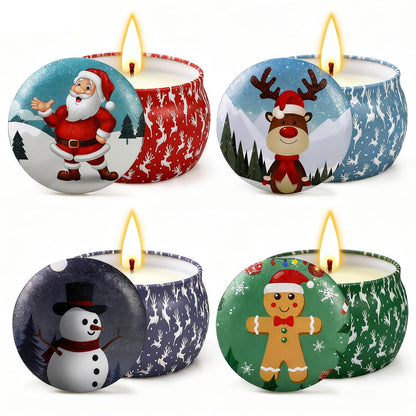 Christmas Candles Gifts for Women, 4 Pack Scented Candles Set,120 Hour Long Lasting Natural Soy Wax Aromatherapy Candle for Meditation, Yoga, Relaxation, SPA, Ideal Gifts for Women