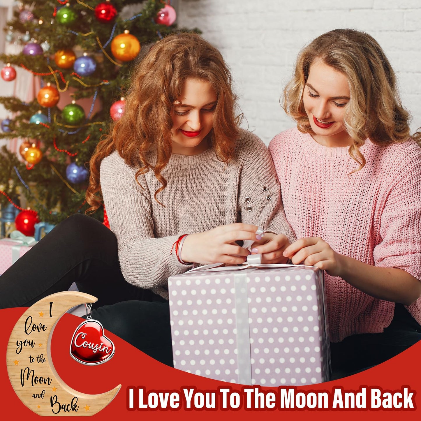 Cousin Gifts for Women Cousin Birthday Gift for New Cousin Sister Mothers Day Thanksgiving Christmas Valentines Day Gift for Cousin Female Keepsake Moon Table Sign