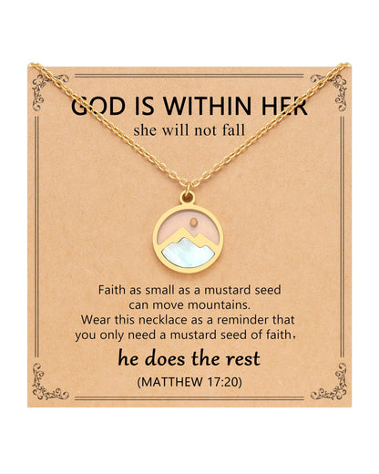 Eryuor Silver/Gold Moving Mountains Mustard Seed Faith Necklace, Inspirational Christian Gifts for Teen Girls & Women