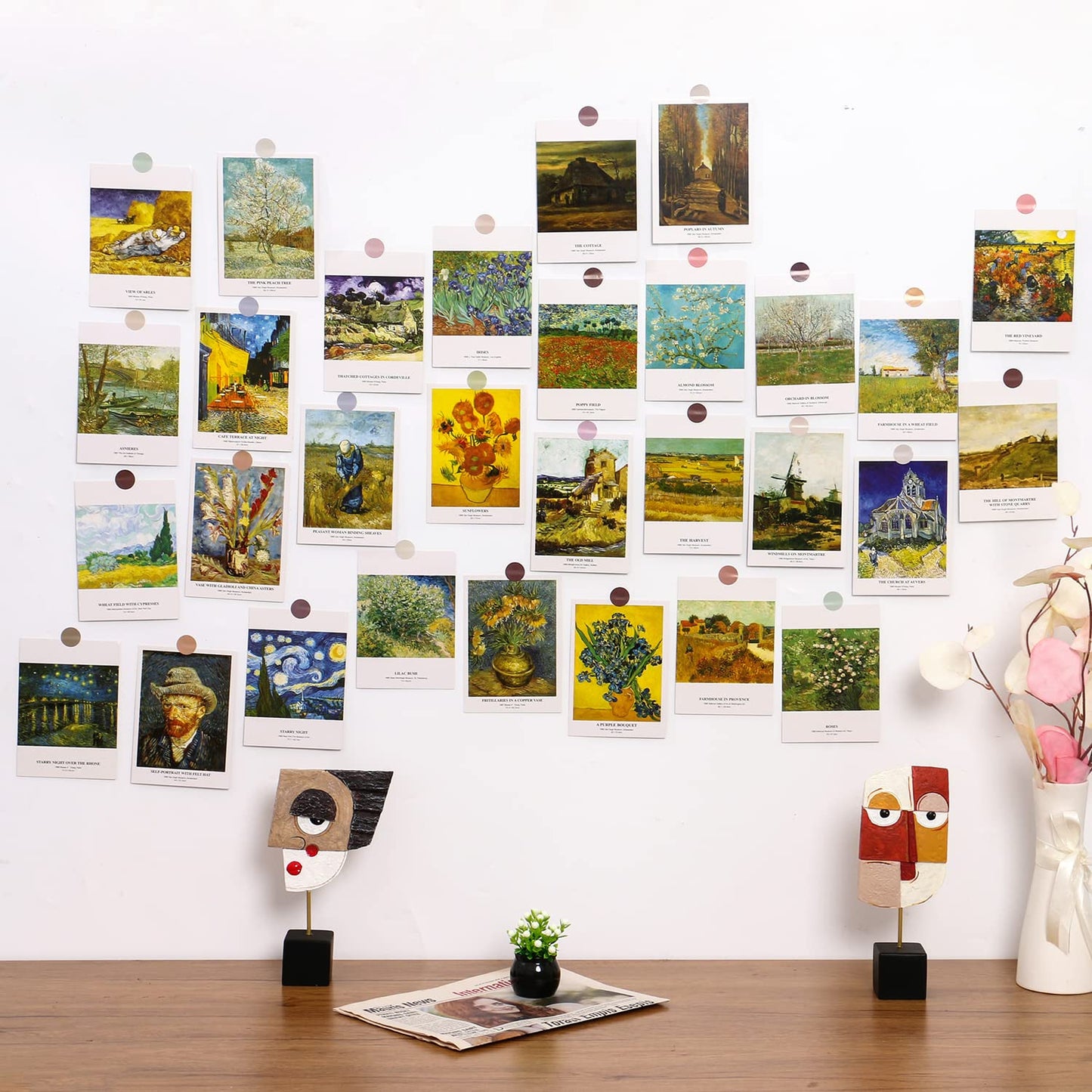 Van Gogh Art Postcards, Famous Painting Abstract Art Post Cards Bulk Pack(30 Pack), Retro Aesthetic Art Posters Collage Kit, Postcards for School Students Teacher Thank You Note Cards