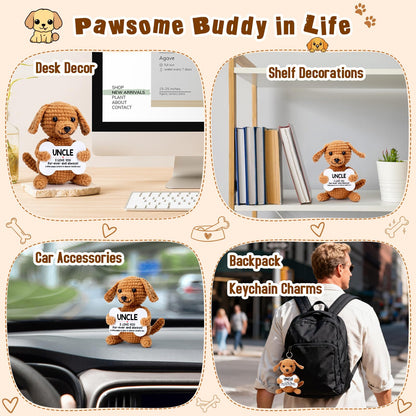 Funny Dog Uncle Gifts from Niece Nephew, Christmas Birthday Gifts for Uncle, Great Small Presents for Men Cool Things Cute Stuff, Xmas Ornament Decor Mini Stocking Stuffers I Love You Puppy