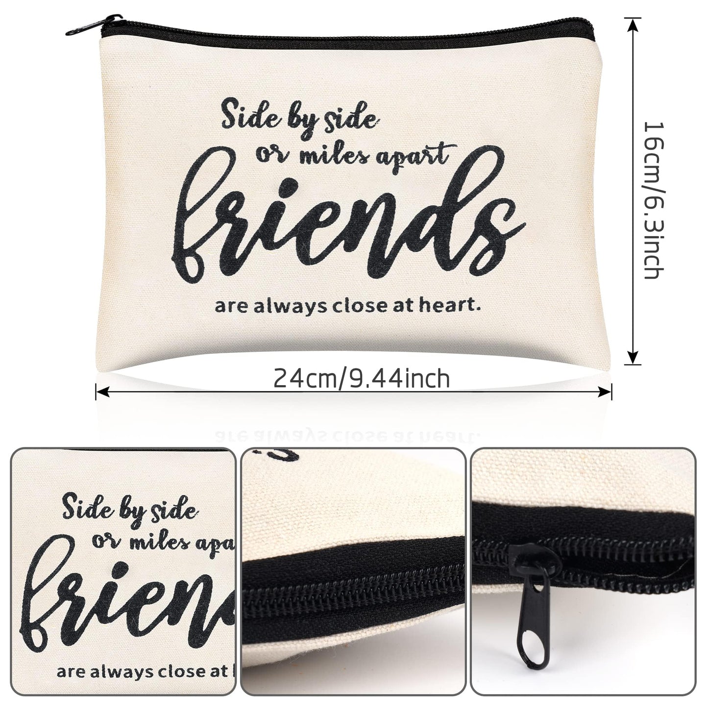 Kolewo4ever 12 Pieces Girl Trip Gifts Favors Bulk Friend Appreciation Gifts Set 4 Friends Wine Tumbler 4 Friends Cosmetic Bag 4 Keychains Appreciation Funny Long Distance Friendship Gift