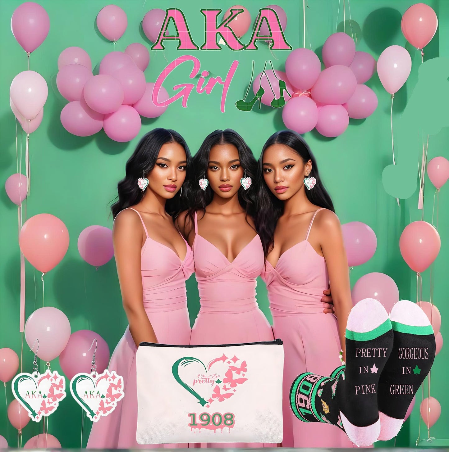 AKA Gifts for Women, 3pcs Gift Set for AKA Lovers, Presents With Funny Novelty Socks, Ideal Gift for Friends,Sister