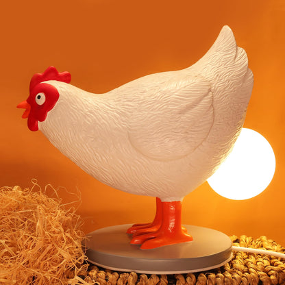 OkiyiD Chicken Egg Lamp, Funny Hen Chicken Table Lamp, LED Egg Night Lght, Resin Chicken with Stepless Dimming Function, Decoration for Home, Bedroom, Study Room