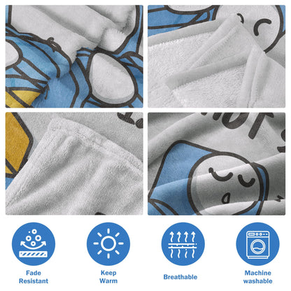 Funny Fathers Day Papa Gifts, Papa is Not Sleeping Blanket Gift from Grandkids Daughter Son, Birthday Gifts for Papas Dad Grandpa, Flannel Throw for Couch and Naps, 60‘’ x 50‘’ （Gray）