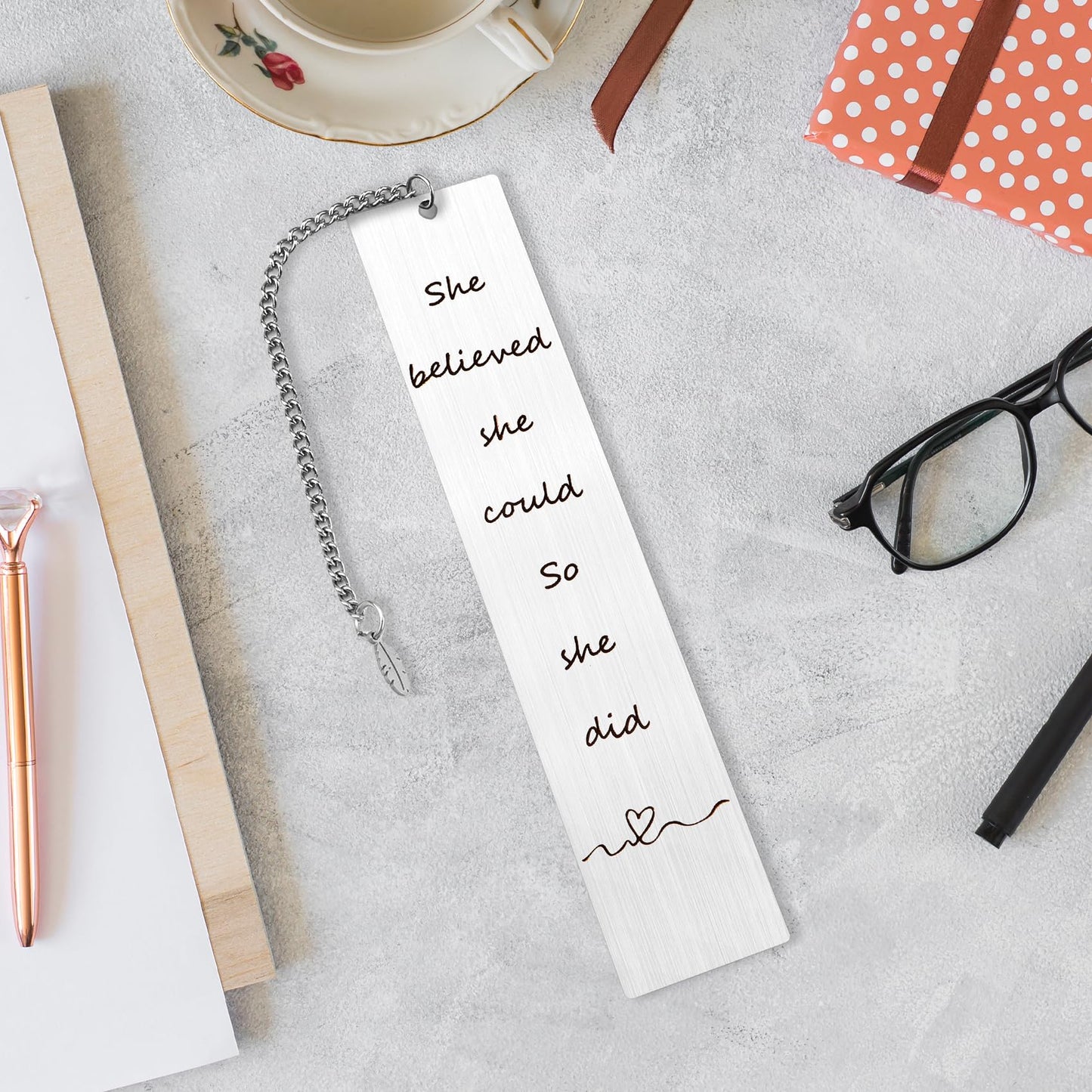 Congratulations Gifts for Women Reading Lovers Metal Bookmark Book Accessories She Believed She Could So She Did New Job Proud of You Graduation Gifts Inspirational Gift for Best Friend Her Nurse
