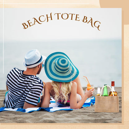 24 Pcs Burlap Tote Bag Mini Jute Reusable Waterproof Bag with Handles Small Blank Canvas for Wedding Beach DIY Gift(Classic,9.06 x 6.3 x 5.12)