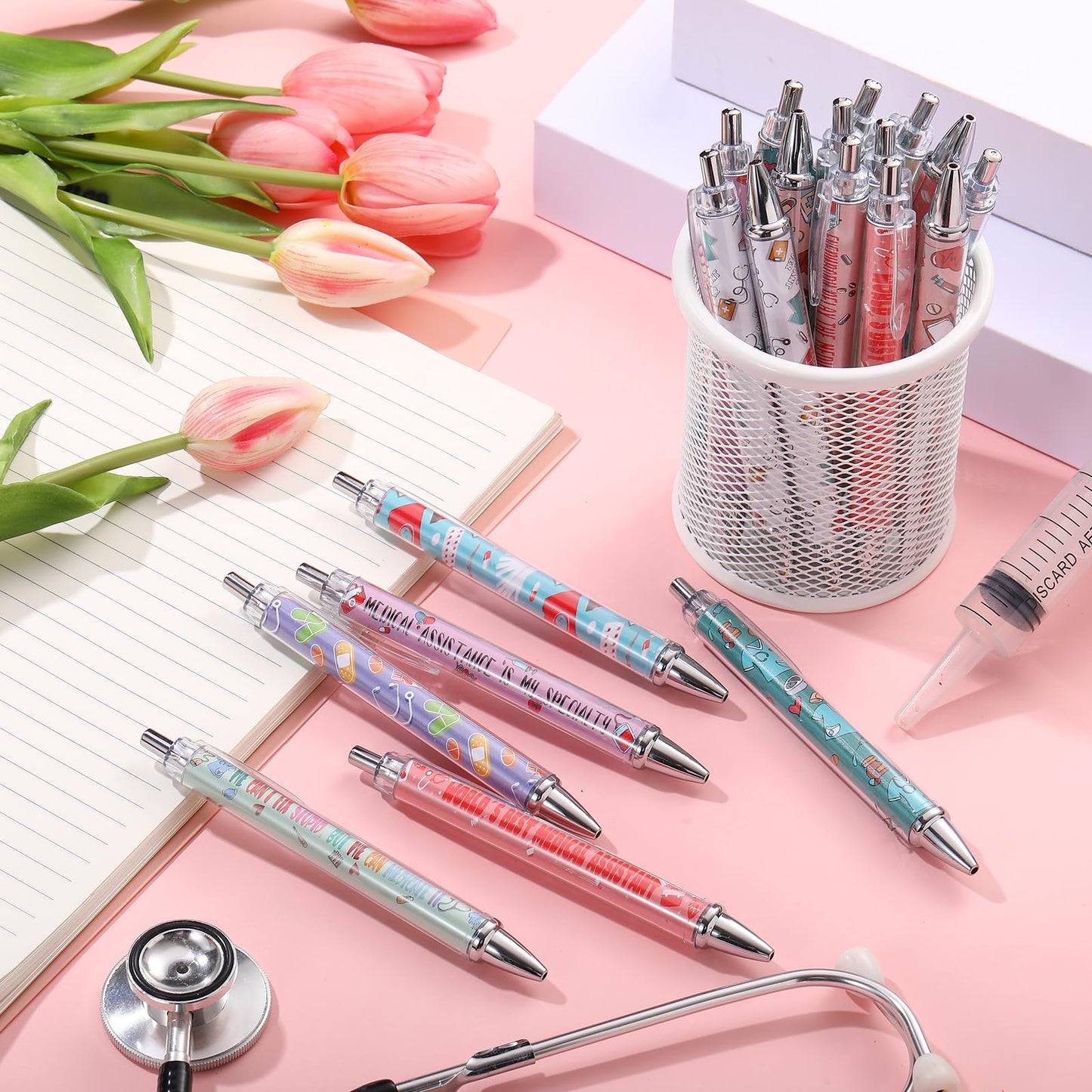 Sayglossy 36 Pcs Medical Assistant Gifts Bulk Ma Cma Ballpoint Pens for Women Men Black Ink Pens Ma Gifts for Birthday National Nurses Week Medical Assistants Week