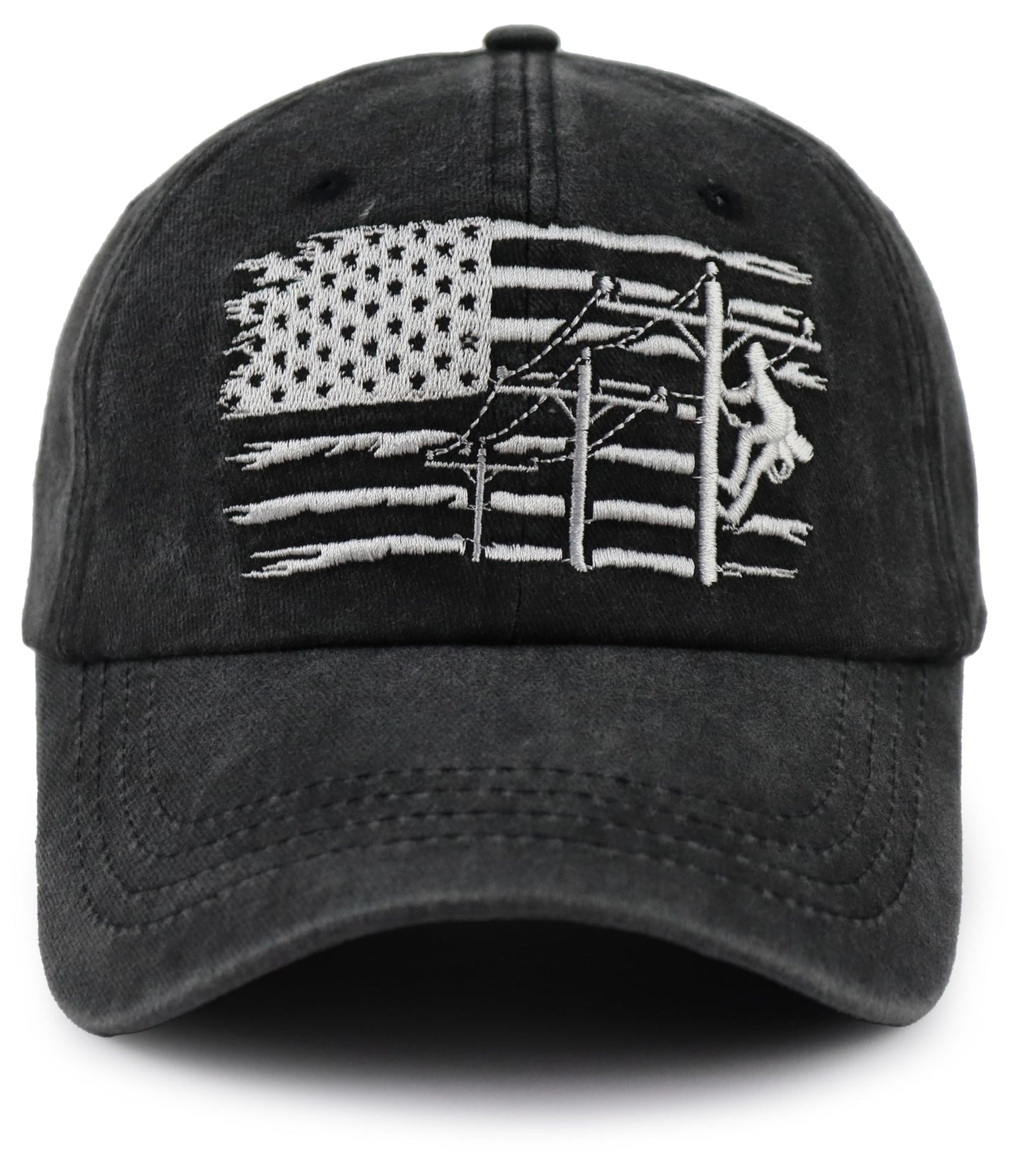Lineman Gifts for Men, Adjustable Vintage Cotton Embroidered Electrician Dad Hat