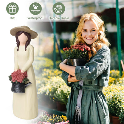 thovorrnl Gardening Gifts for Women, Unusual Garden Gifts for Gardener, Resin Garden Figurines for Gardening Enthusiasts and Nature Lovers, Sculpted Hand-Painted Home Office Shelf Decor