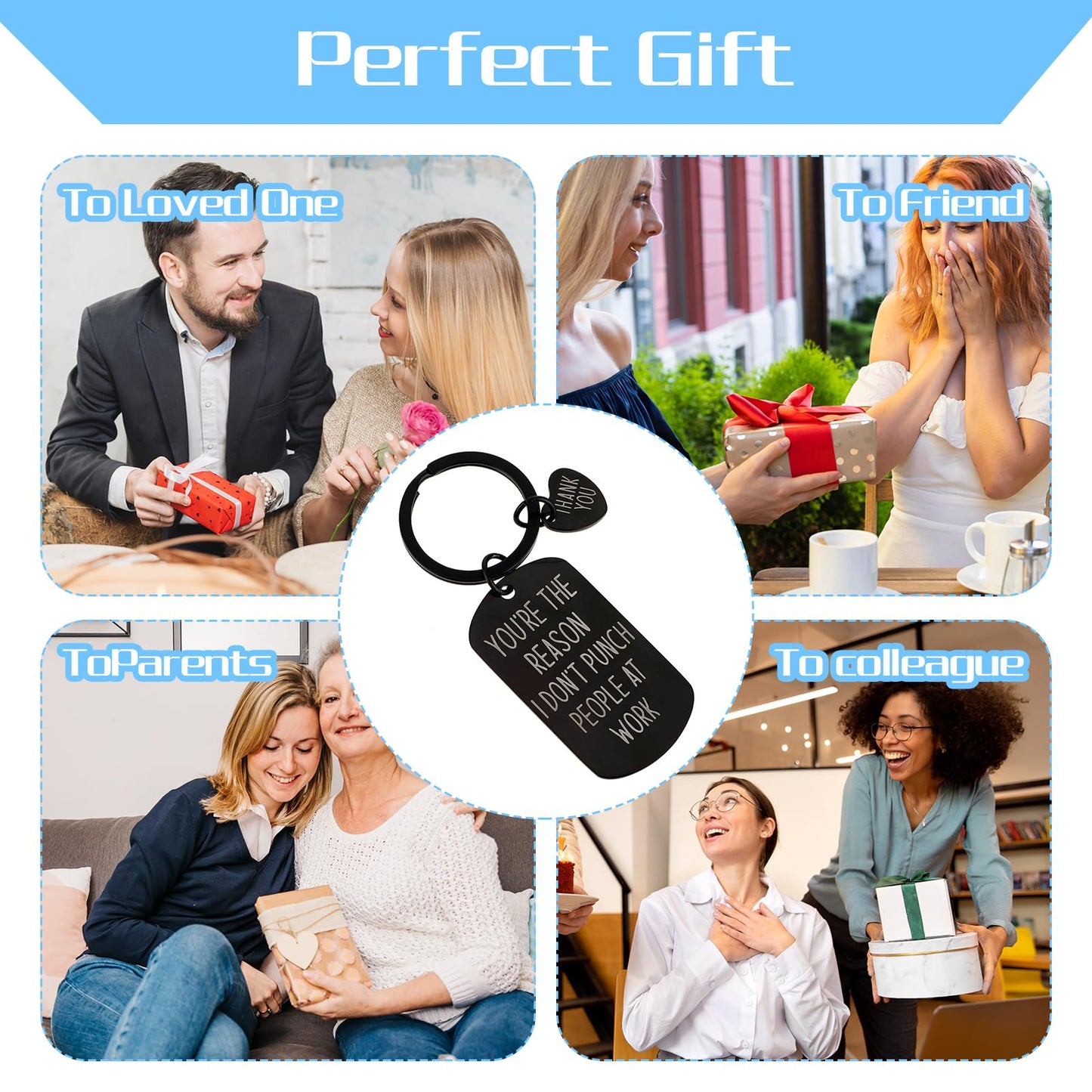 Ouligay Funny Coworker Gifts for Women Men, Gift for Best Friend, Friendship Keychain, Appreciation Gifts for Coworker