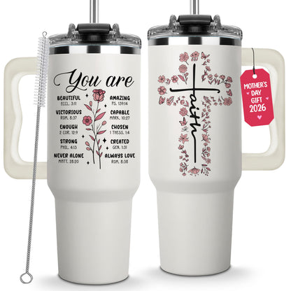 Christian Gifts For Mothers Day - Christian Tumbler 40Oz, Religious Faith Bible Verse Cup, Christian Gifts for Women, Mom, Inspirational Spiritual Jesus Tumblers, Godly Coffee Cups, Biblical-Based