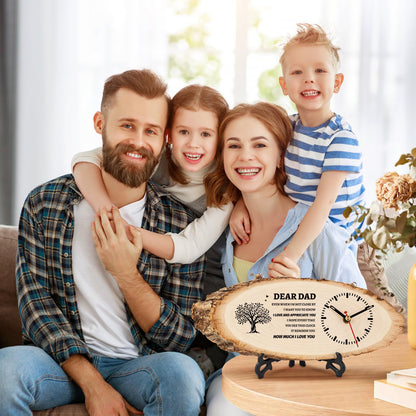BeauGift Dad Gifts, for Dad from Daughter Son, Wooden Clock Gifts for Daddy, Birthday Gift Idea for Papa, Fathers Day Present from Child to My Dad