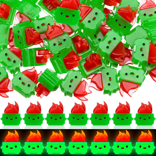 Simgoing 50 Pcs Mini Resin Dumpster Figurines Luminous Mini Dumpster Trash Shape Funny Employee Appreciation Gift Bulk Valentines Emotional Desk Accessories for Staff Teacher Coworker (Green)