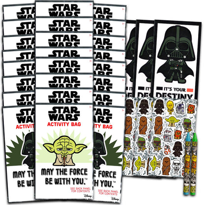 Star Wars Birthday Party Favors Set - Bundle With 24 Play Packs | Mini Coloring Books, Stickers, and More for Goodie Bags (Party Supplies)