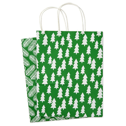 Hallmark 13" Large Gift Bag Assortment, Holiday Icons (12 Paper Gift Bags in Assorted Designs for Hanukkah or Christmas | Stripes, Polka Dots, Snowflakes, Christmas Trees)