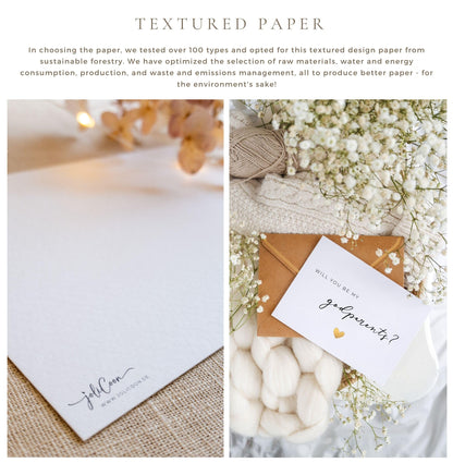 Joli Coon Will you be my godparents card with luxury envelope and wax seal - Godparents proposal gift