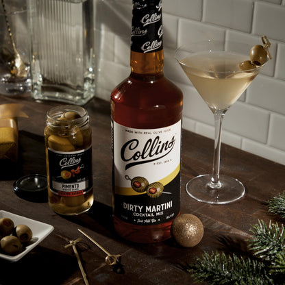 Collins Dirty Martini Kit, Gin Cocktail Mix, Stuffed Gourmet Olives, Drink Picks, Olive Brine Mixer, Home Bar Accessories, Home Bar Kit, Bartender Mixer, Drinking Gifts, Mixology Kit, Set of 3
