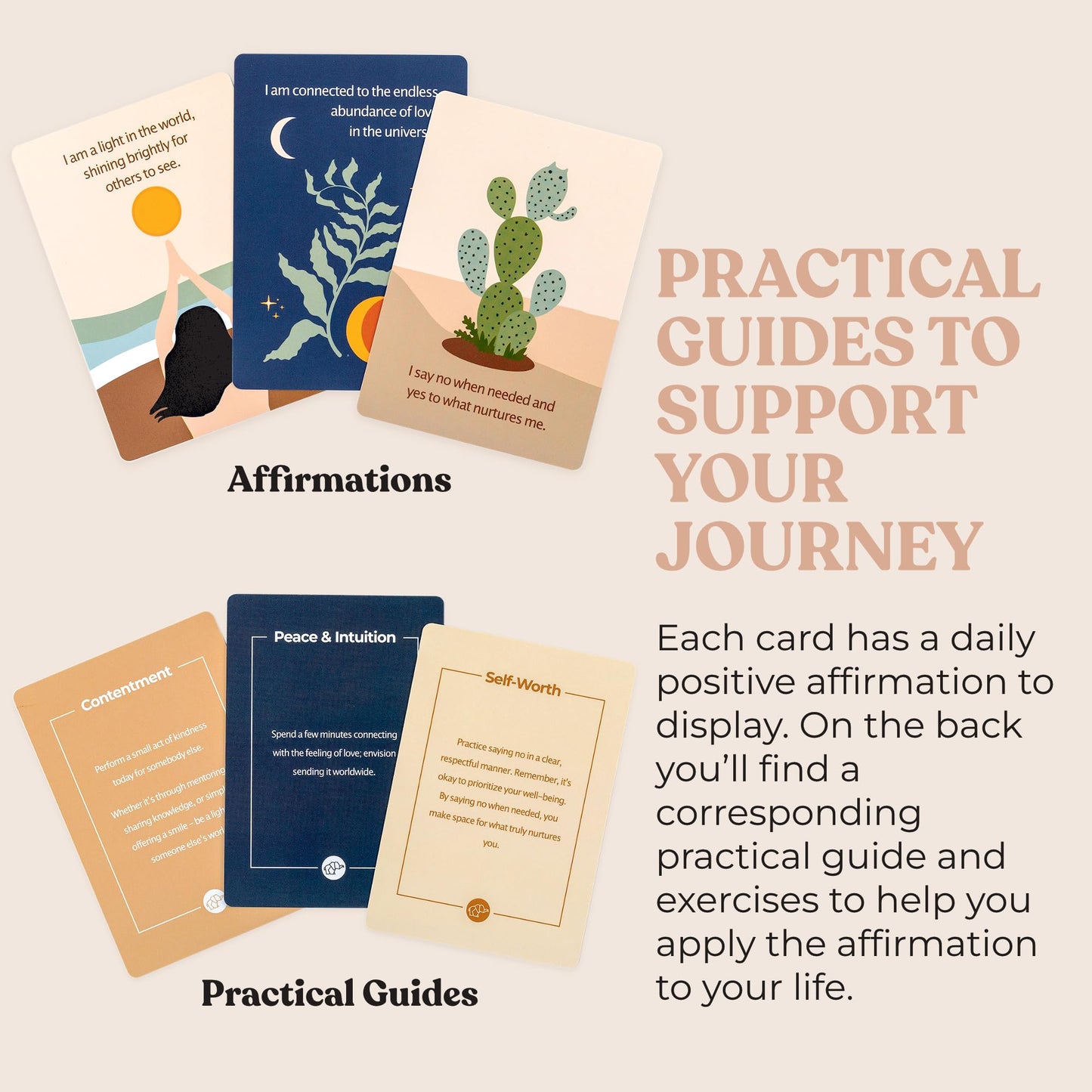 Daily Positive Affirmation Cards for Women - 50 Mindfulness Meditation Cards for Self Care in Tin Box with Wooden Stand - Motivational & Inspirational Gifts for Women, Best Friend, Sister