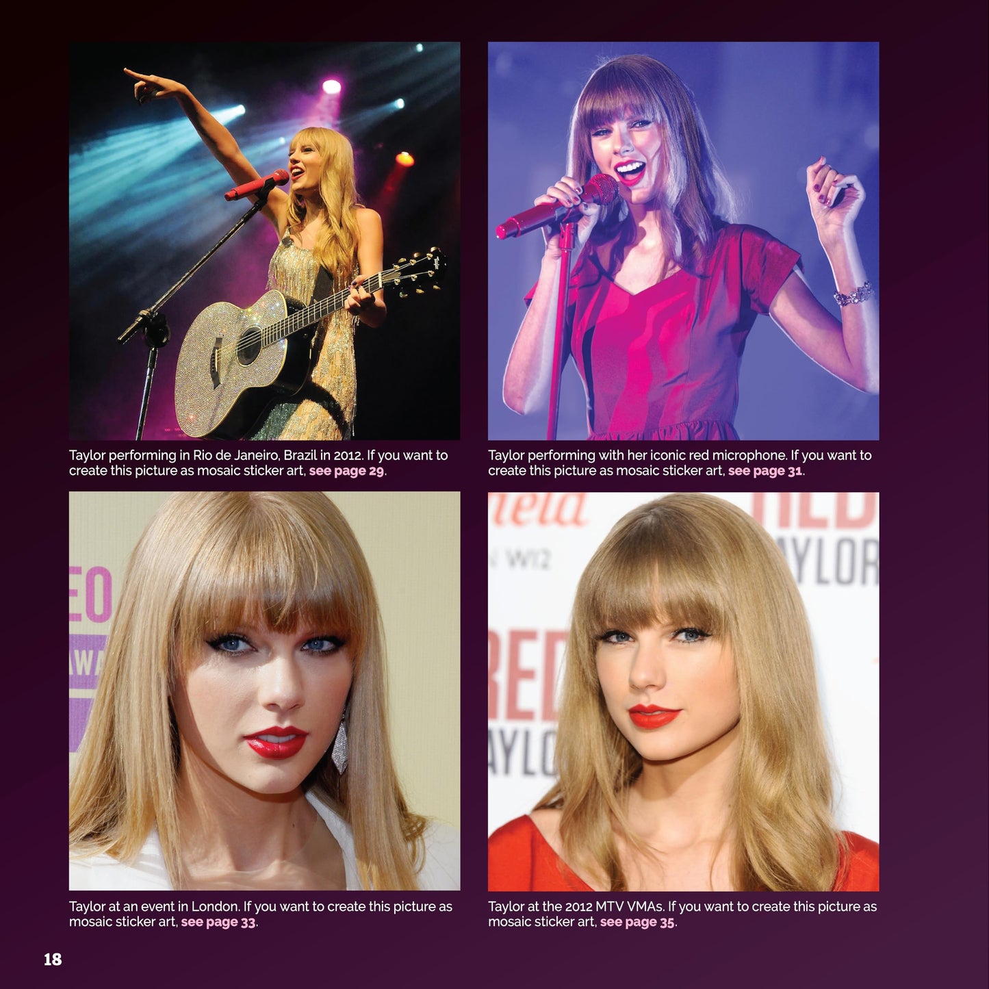 Ultimate Taylor Swift Sticker Mosaic Art: 13 Fearless Mosaic Art Designs & Fun Facts (Design Originals) For Swifties of All Ages - Sticker-by-Number Activity Book with Removable, Reusable Stickers