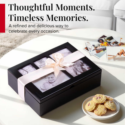 Photo Gift Box with Lid, Gifts Gourmet Food - Teas, Cocoas, Cookies, Snacks & Sweets Care Package for Women, Men, Holiday, Families, Memory Box for Thinking of You, Get Well, Anniversary, Thank You