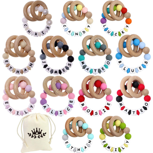 Personalized Names Teether- Custom Silicone Name Teether Ring