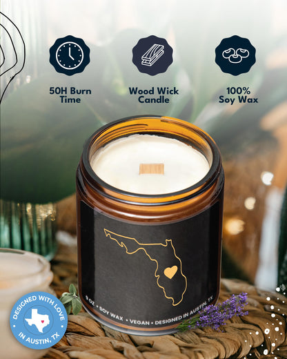 Florida Candle, Unique Florida Themed Gifts for Men and Women, Best State Souvenir Gifts for Moving Away, Thoughtful Home Sick Presents, Ideal for Birthday, Christmas, Graduation, Gift Ready