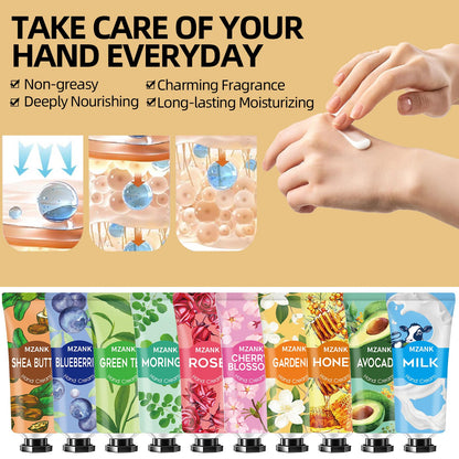 MZANK 14 Pack Hand Cream for Dry Cracked Hands,Mothers Day Gifts,Teacher Appreciation Gifts,Nurses Week Gifts,Bridesmaid Gifts,Birthday Gifts for Women,Hand Lotion Travel Size