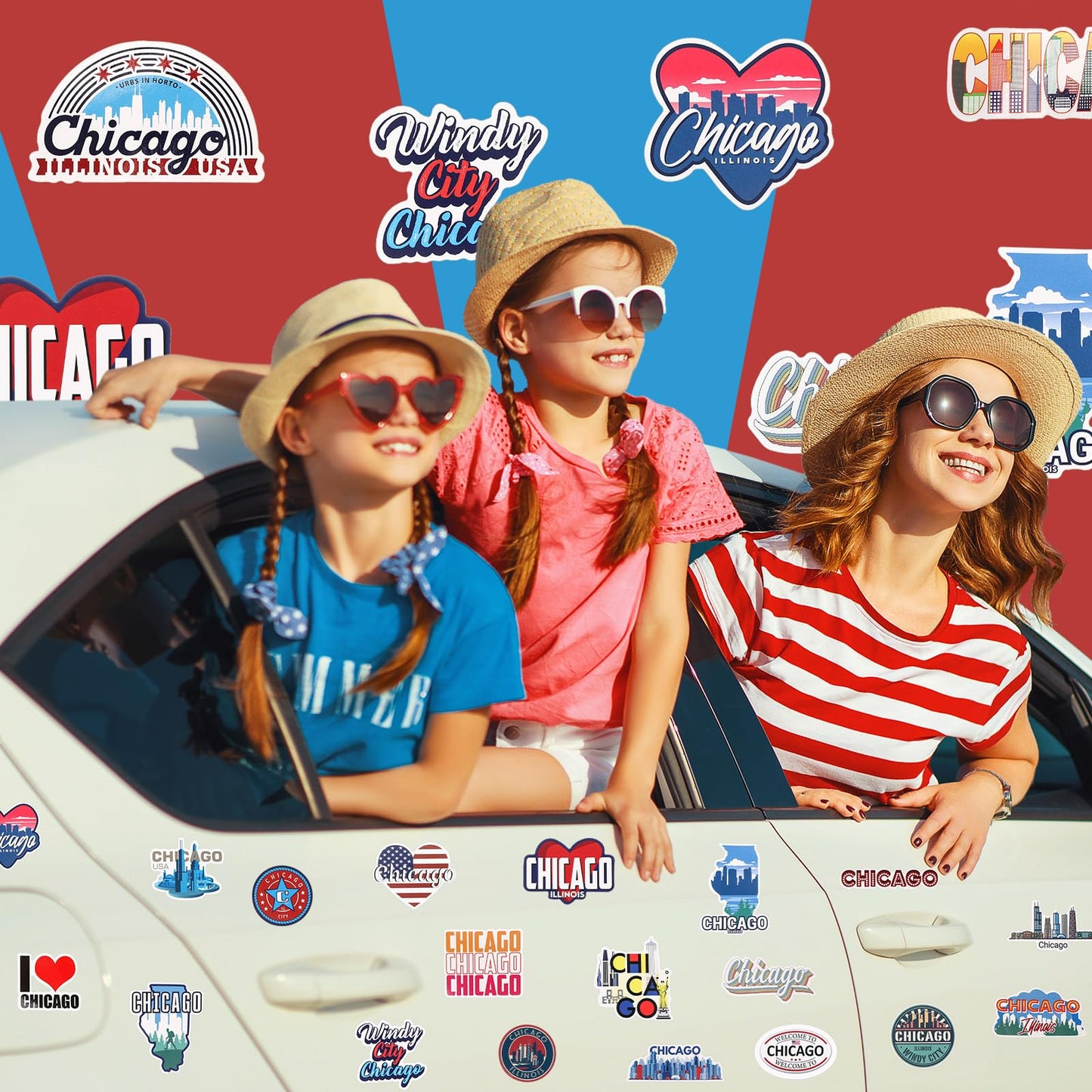 Konohan 30 Pcs Chicago Souvenirs Gifts Chicago Magnet for Refrigerator City Magnetic Refrigerator Stickers for Home Decoration