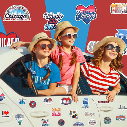 Konohan 30 Pcs Chicago Souvenirs Gifts Chicago Magnet for Refrigerator City Magnetic Refrigerator Stickers for Home Decoration
