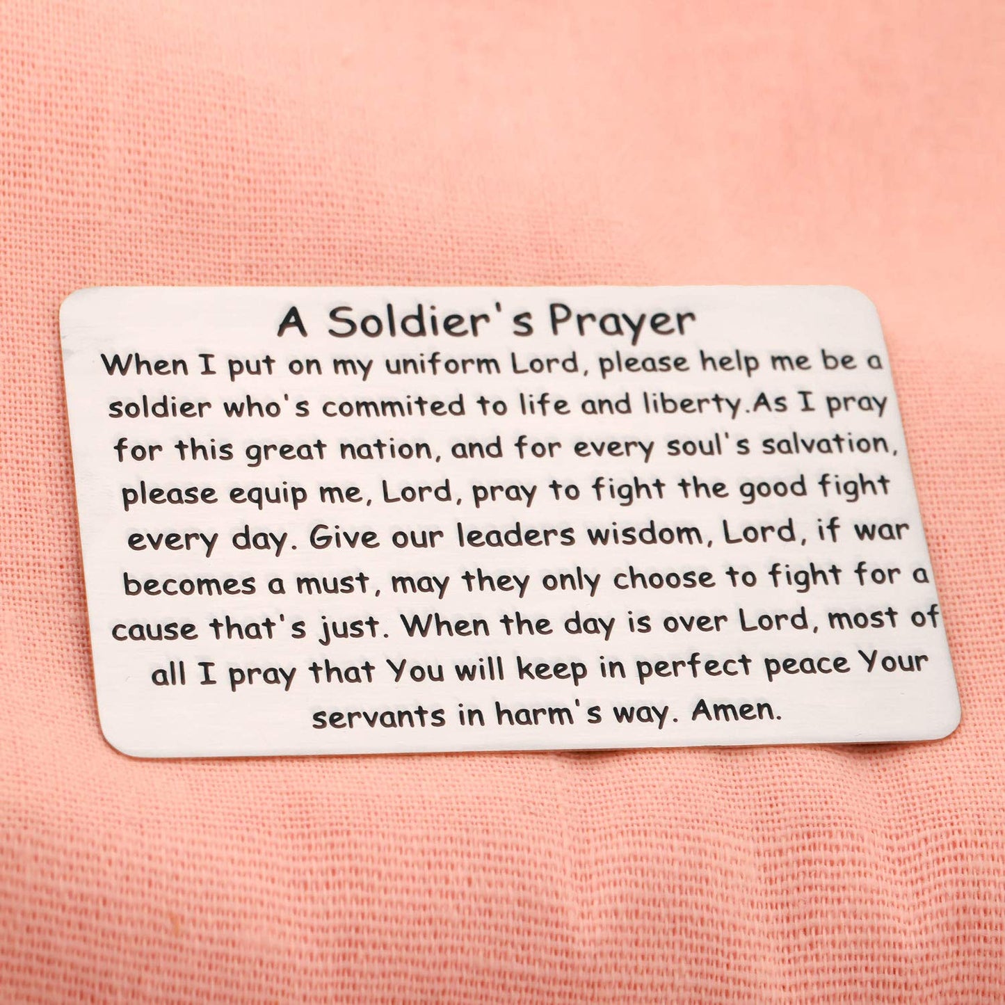 LQRI Soldier Prayer Wallet Card Soldier Jewelry Soldier Gift Military Prayer Gift Deployment Army Air Force Jewelry (Soldier Prayer Wallet Card)