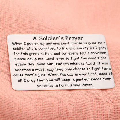 LQRI Soldier Prayer Wallet Card Soldier Jewelry Soldier Gift Military Prayer Gift Deployment Army Air Force Jewelry (Soldier Prayer Wallet Card)
