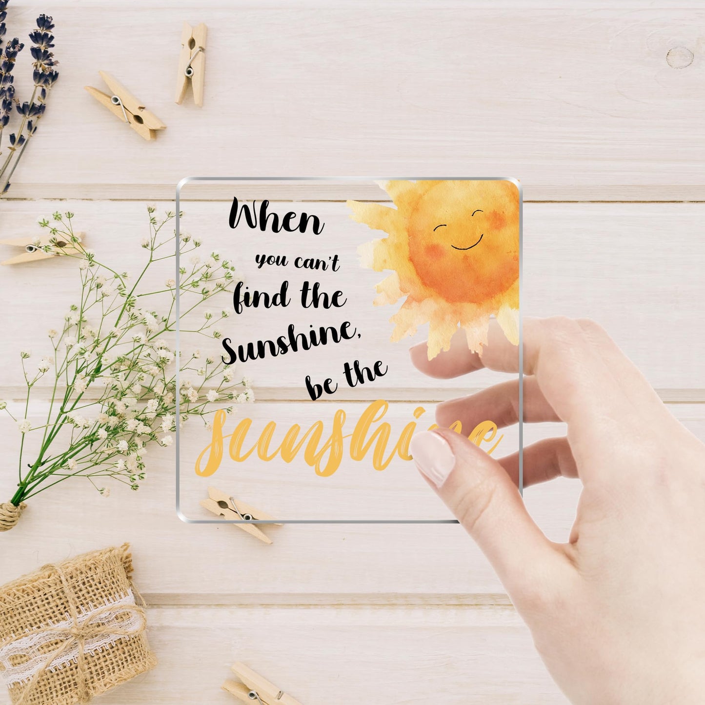 Inspirational Office Desk Decor Gifts for Women, When You Can't Find the Sunshine Desk Decorations for Home, 4x4 Inches