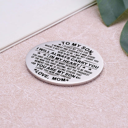 Aesnefe Pocket Hug Token Inspirational Reminder Gifts Mental Health Thinking of You Gift Self Love with PU Leather Keychain