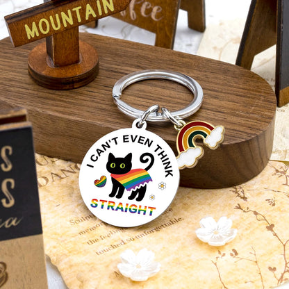 Lesbian Gifts Lesbian Stuff Lgbtq Gifts Gay Keychain Funny Black Cat Keychain Gay Accessories for Men Women Couples Anniversary Valentines Day Pride Keychains