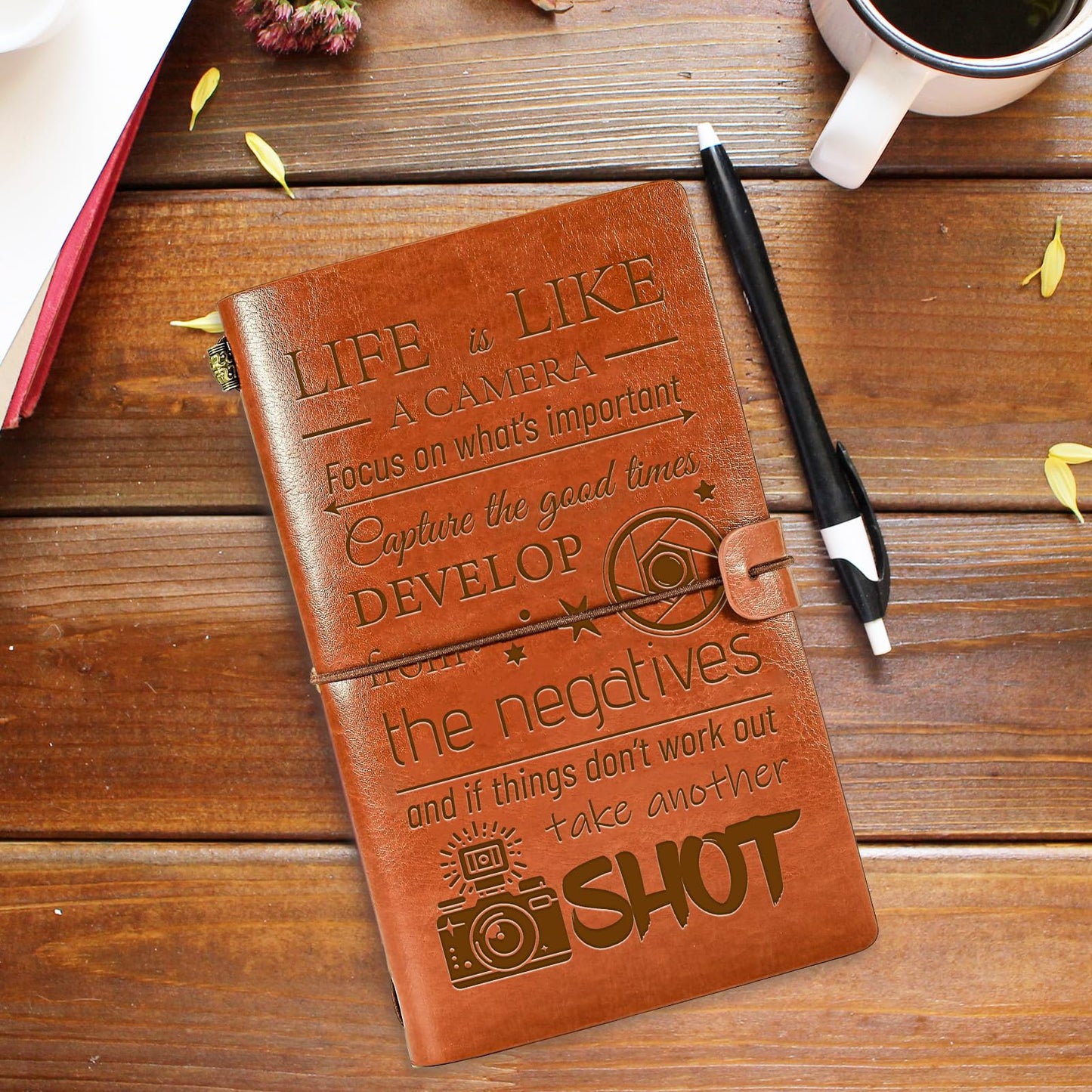 Wazzio Photographer Gifts for Women Men, 136 Page Refillable Writing Photographers Journal Notebooks, Birthday Gifts for Photographers Photo Lovers Friend, Gift for Fathers Day Christmas Thanksgiving
