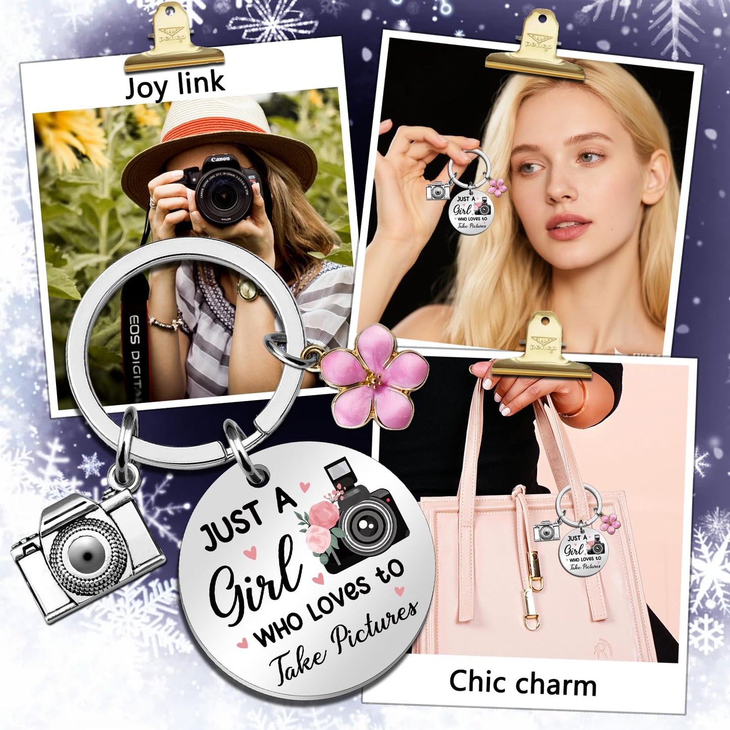Photographer Gifts Cute Camera Keychain for Women Teen Girls Unique Photography Birthday Christmas Gift for Photographers Camera Lovers Women