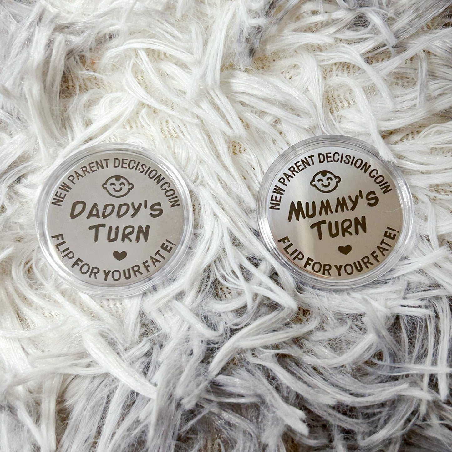 Mom Daddy Funny Decision Coin for Women Men Parent New Baby Gift for First Time Moms Dads Pregnancy Mothers for Moms Dads Mummy to Be Birthday Present