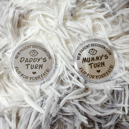 Mom Daddy Funny Decision Coin for Women Men Parent New Baby Gift for First Time Moms Dads Pregnancy Mothers for Moms Dads Mummy to Be Birthday Present