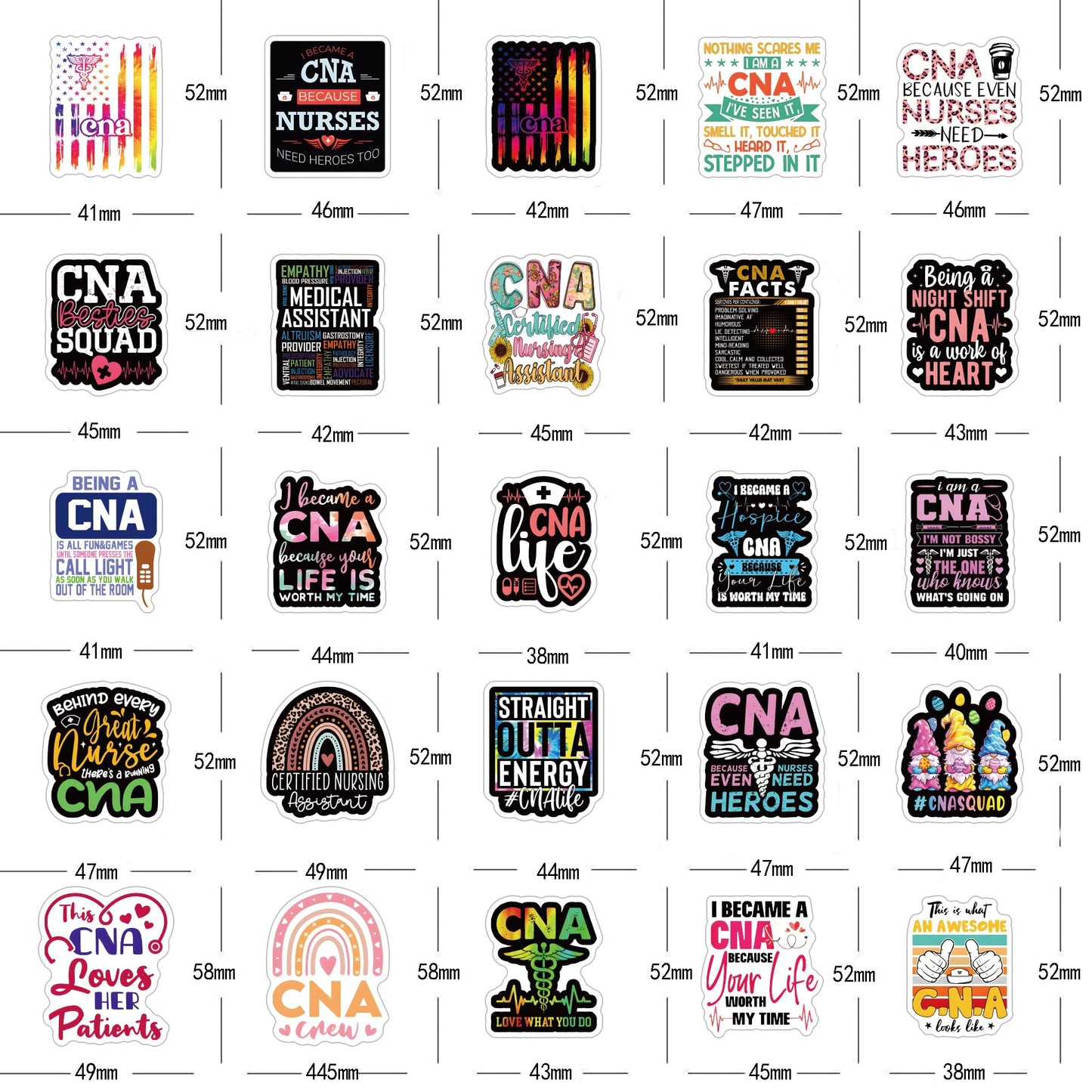 120Pcs CNA Stickers Pack, Life Aesthetic Vinyl Waterproof Sticker Decals for Water Bottle,Laptop,Phone,Skateboard,Scrapbooking,Bumper Choice for Fans for Party Supply…