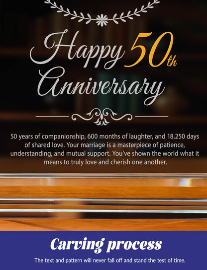 50th Wedding Anniversary Crystal Quartz Clock,50 Years of Marriage Gift,Happy Golden Anniversary Decoration Gift,for Parents,Grandparents,Couple
