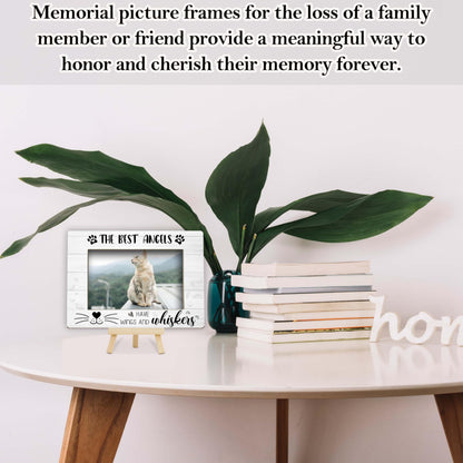 Memorial Gifts for Loss of Cat, Pet Memorial Gifts Wooden Photo Frame with Easel, 4x6 Cat Loss Sympathy Frame for Tabletop Display Photo Insert - G01