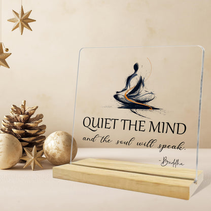 Yoga Meditation Room Decor,Quiet The Mind And The Soul Will Speak,Zen Decor Inspirational Gifts for Home Office Meditation Space