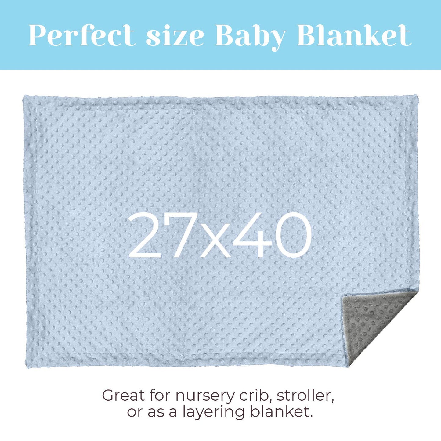 berry bebe Personalized Baby Blanket for Boys, Fast USA Shipping, Custom Baby Blankets, Personalized Gifts with Name, Plush and Cozy Blue Minky Dot, Gifts for Newborn, Newborn Essentials