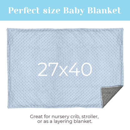 berry bebe Personalized Baby Blanket for Boys, Fast USA Shipping, Custom Baby Blankets, Personalized Gifts with Name, Plush and Cozy Blue Minky Dot, Gifts for Newborn, Newborn Essentials