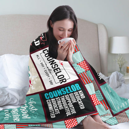 School Counselor Appreciation Gifts, Counselors Gift for Women Blanket 60"x 50", Gifts for School Counselors, Counselor Birthday Presents, Guidance Counselors Presents